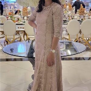 Tarani champagne gold gown